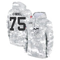 Kdoa MN.Vikings #75 Brian O'Neill Player Arctic Camo Salute to Service Pullover Hoodies Limited Game Stitched Jerseys