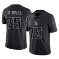 Kdoa MN.Vikings #75 Brian O'Neill Player Black Reflective LImited Home Game Stitched Jerseys