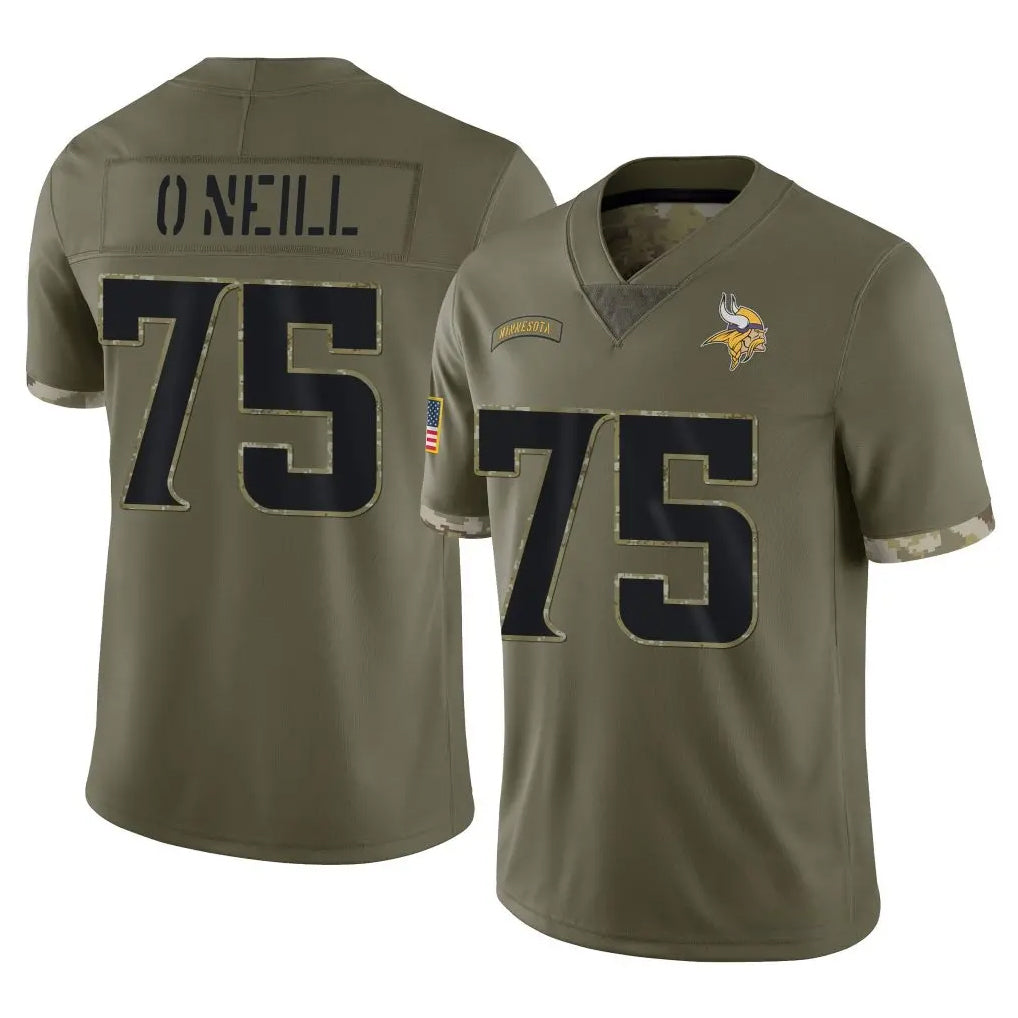Kdoa MN.Vikings #75 Brian O'Neill Player Olive Salute To Service Limited Stitched Jerseys