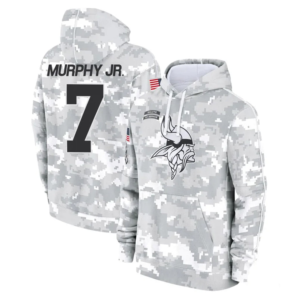 Kdoa MN.Vikings #7 Byron Murphy Jr. Player Arctic Camo Salute to Service Pullover Hoodies Limited Game Stitched Jerseys