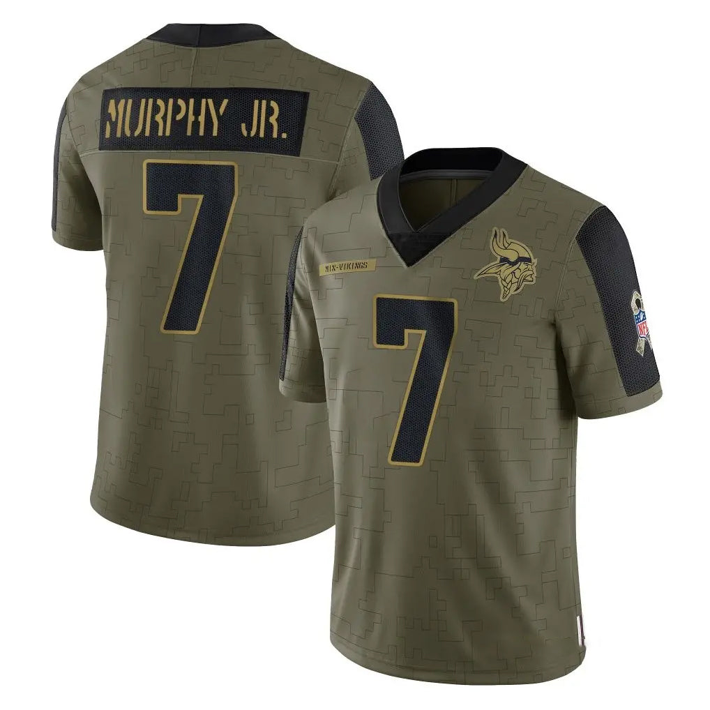 Kdoa MN.Vikings #7 Byron Murphy Jr. Player Olive Salute To Service Limited Game Stitched Jerseys