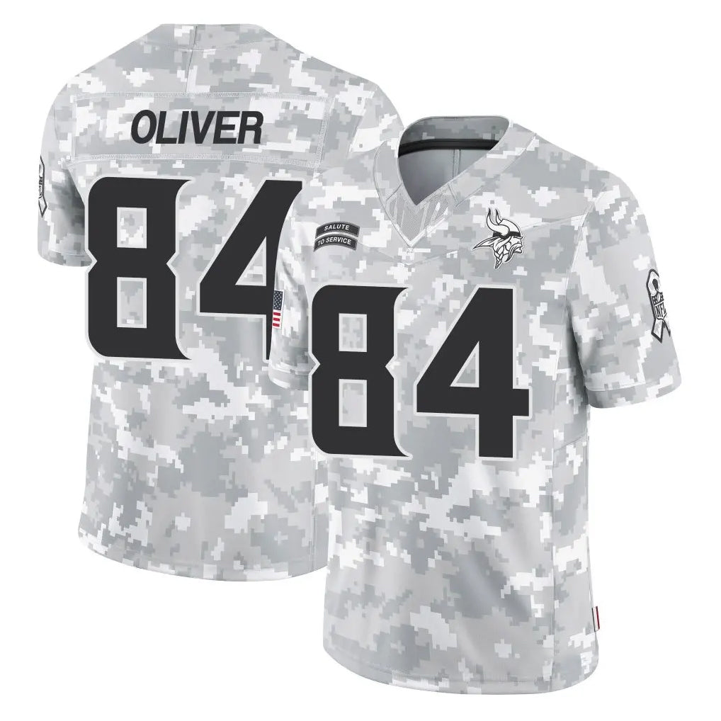 Kdoa MN.Vikings #84 Josh OliverPlayer Arctic Camo Salute To Service Limited Game Stitched Jerseys
