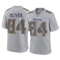 Kdoa MN.Vikings #84 Josh Oliver Player Gray Atmosphere Fashion Home Game Stitched Jerseys