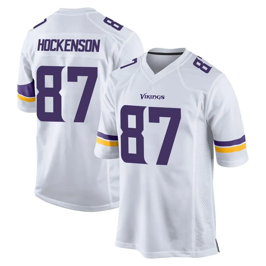 Kdoa MN.Vikings #87 T.J. Hockenson Player White Home Game Stitched Jerseys