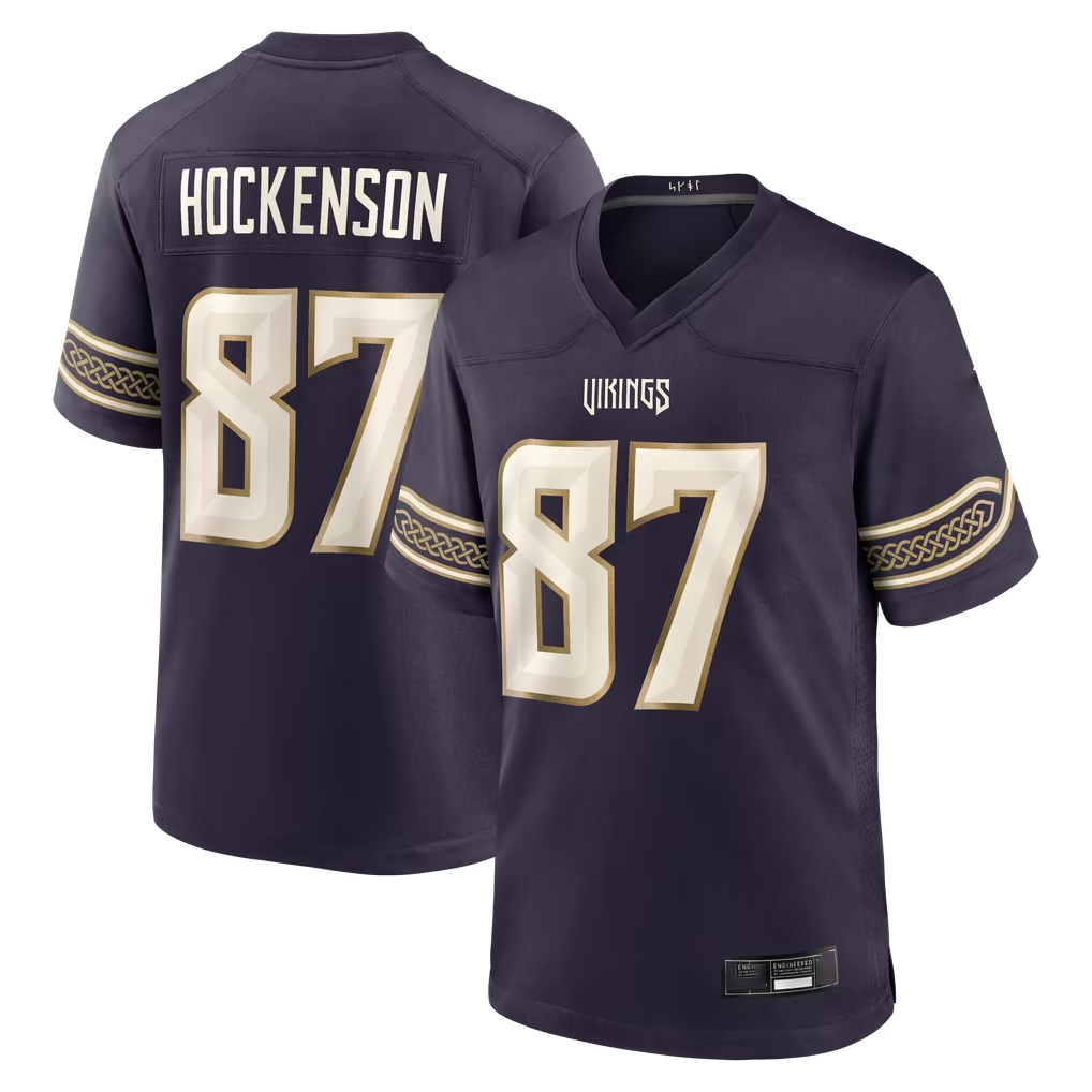 Kdoa MN.Vikings #87 T.J. Hockenson Purple 2026 Rivalries Collection Game Stitched Jerseys