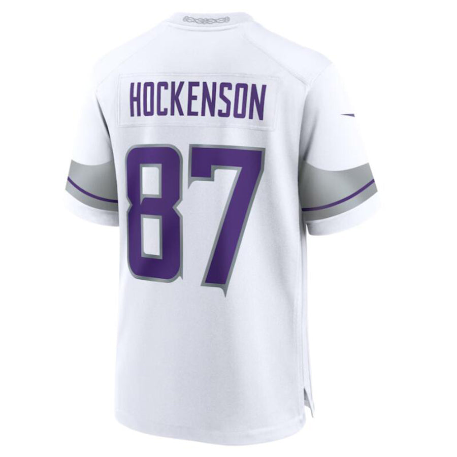 Kdoa MN.Vikings #87 T.J. Hockenson White Alternate Game Player Jersey American Stitched Jersey