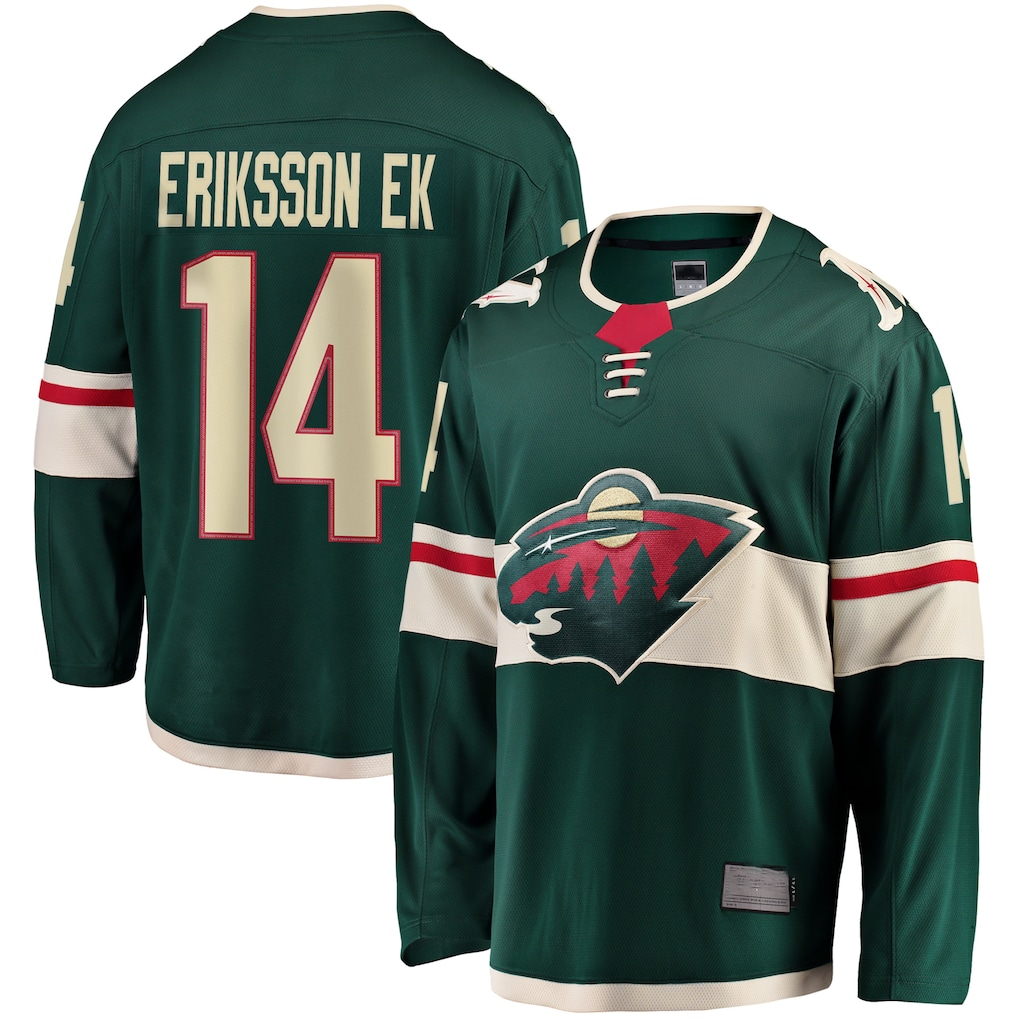 Kdoa M.Wild #14 Joel Eriksson Ek Green Breakaway Jerseys