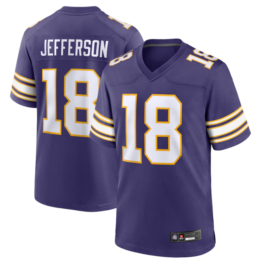 Kdoa MN.Vikings #18 Justin Jefferson Player Purple Classic Limited Game Stitched Jerseys