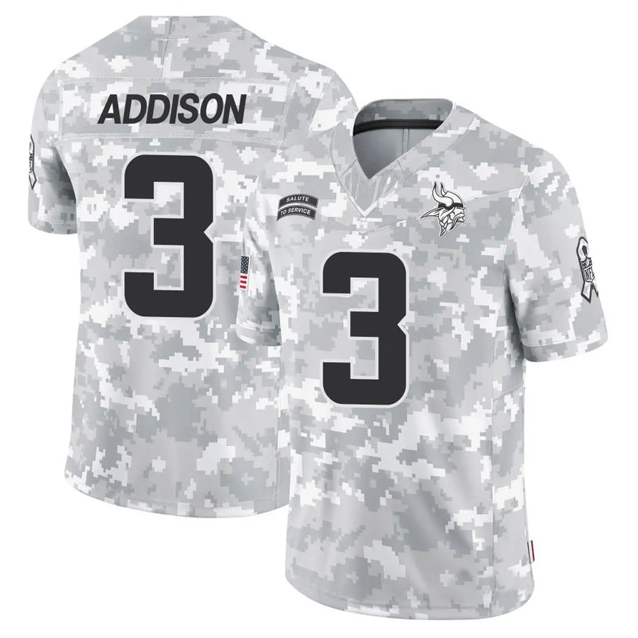 Kdoa MN.Vikings #3 Jordan Addison Player Arctic Camo Salute to Service Limited Stitched Jerseys