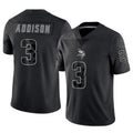 Kdoa MN.Vikings #3 Jordan Addison Player Black REFLECTIVE Limited Stitched Jerseys