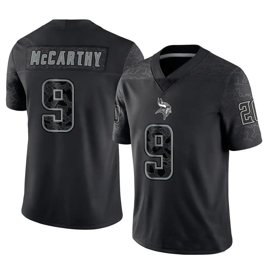 Kdoa MN.Vikings #9 J.J. McCarthy Player Black REFLECTIVE Limited Stitched Jerseys