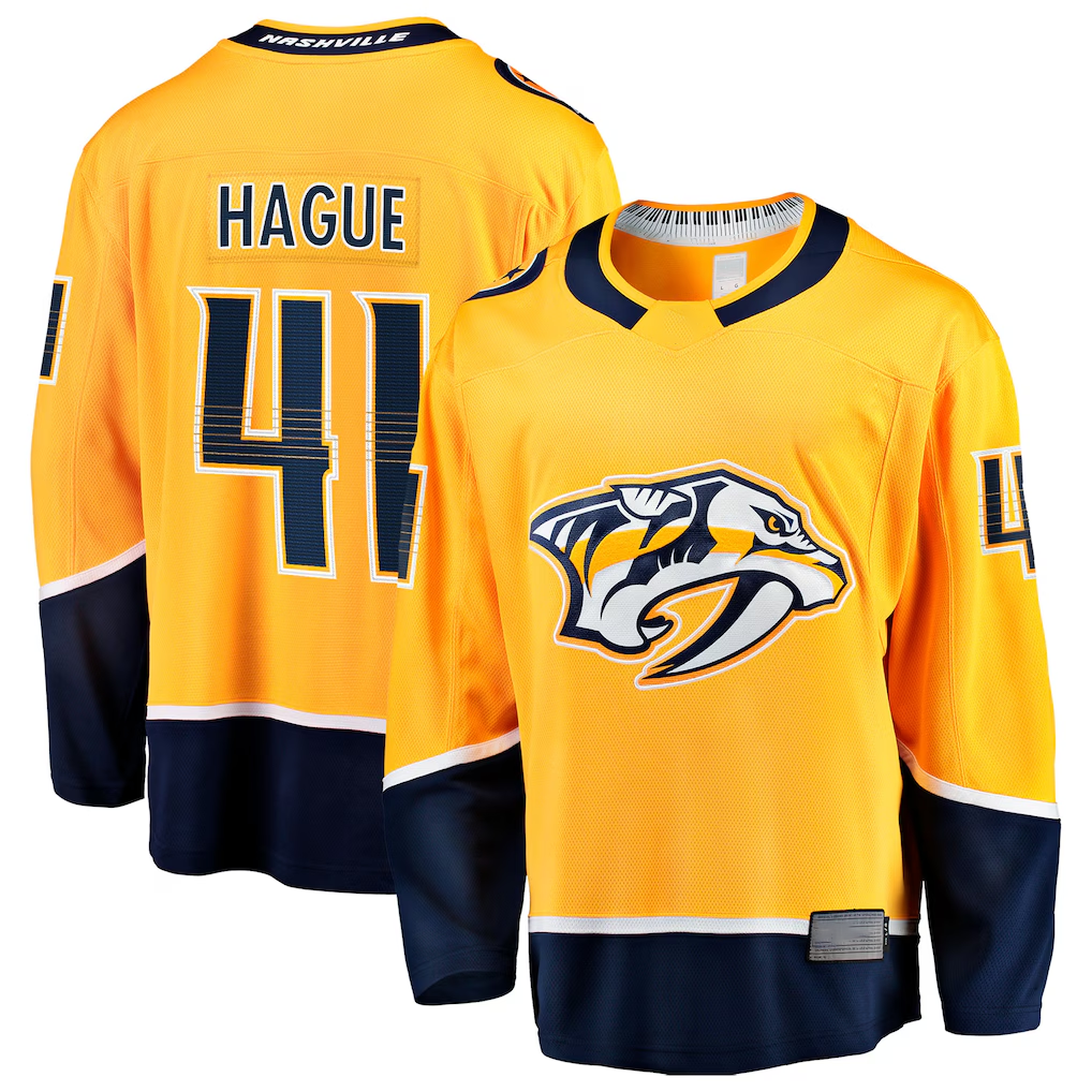 Kdoa N.Predators #41 Nicolas Hague Gold Home Breakaway Jerseys