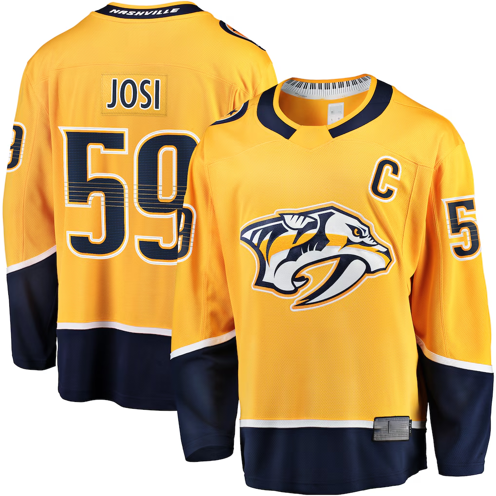 Kdoa N.Predators #59 Roman Josi Gold Home Breakaway Jerseys