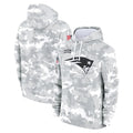 Kdoa NE.Patriots Arctic Camo Salute to Service Pullover Hoodies Limited Game Blank Player Stitched Jerseys