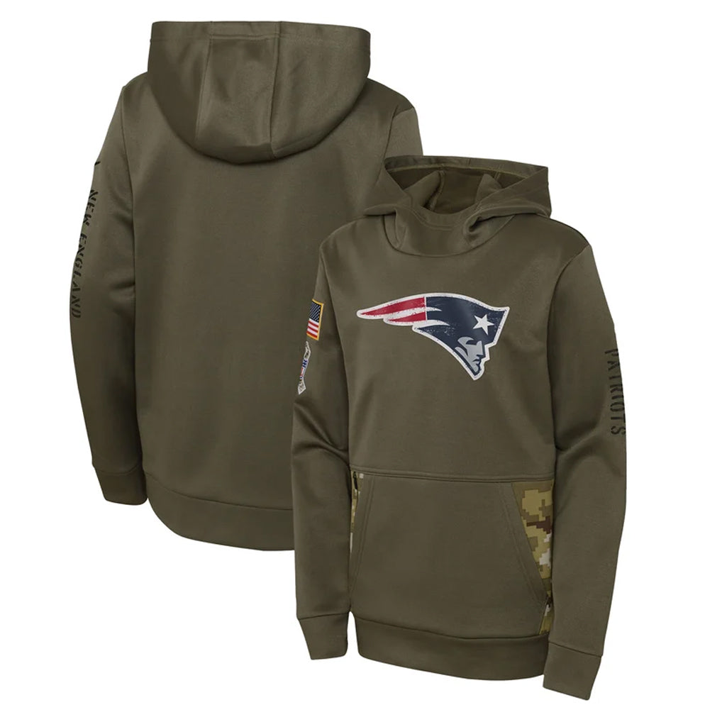Kdoa NE.Patriots Olive Salute to Service Pullover Hoodies Home Game Blank Player Stitched Jerseys