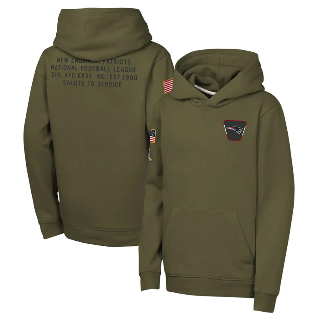Kdoa NE.Patriots Olive Salute to Service Pullover Hoodies Limited Blank Player Stitched Jerseys