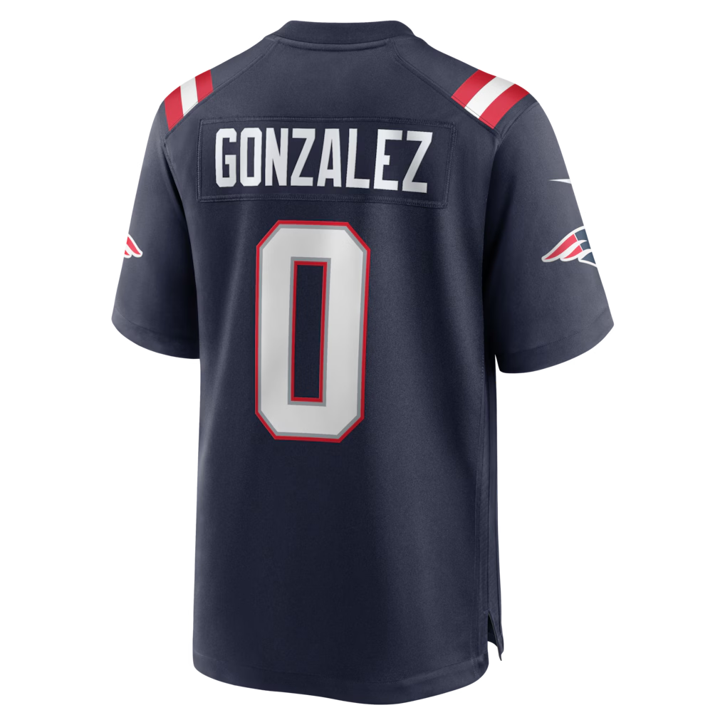 Kdoa NE.Patriots #0 Christian Gonzalez Navy Team Game Stitched Jerseys