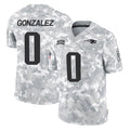 Kdoa NE.Patriots #0 Christian Gonzalez Player Arctic Camo Salute To Service Limited Game Stitched Jerseys