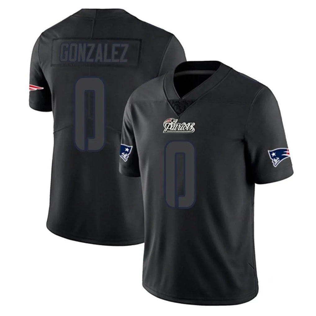 Kdoa NE.Patriots #0 Christian Gonzalez Player Black Impact LImited Home Game Stitched Jerseys