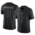 Kdoa NE.Patriots #0 Christian Gonzalez Player Black Reflective Limited Stitched Jerseys