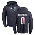 Kdoa NE.Patriots #0 Christian Gonzalez Player Navy LOGO Pullover Hoodies Home Game Stitched Jerseys