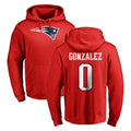 Kdoa NE.Patriots #0 Christian Gonzalez Player Red LOGO Pullover Hoodies Home Game Stitched Jerseys
