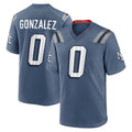 Kdoa NE.Patriots #0 Christian Gonzalez Player Storm Blue Rivalries Collection Game Stitched Jerseys