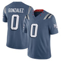 Kdoa NE.Patriots #0 Christian Gonzalez Player Storm Blue Rivalries Collection Limited Stitched Jerseys