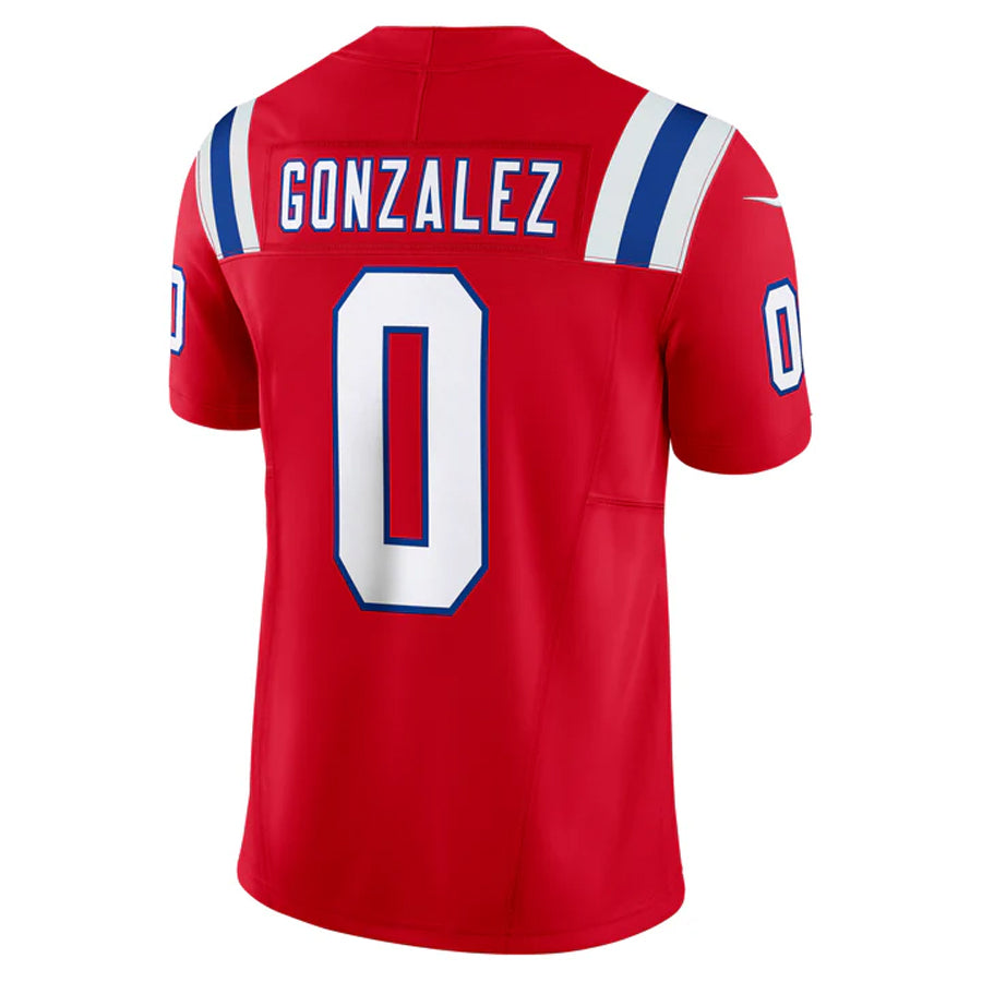 Kdoa NE.Patriots #0 Christian Gonzalez Player Red Vapor F.U.S.E. Limited Stitched Jerseys