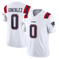 Kdoa NE.Patriots #0 Christian Gonzalez Player White Limited Vapor F.U.S.E. Home Game Stitched Jerseys