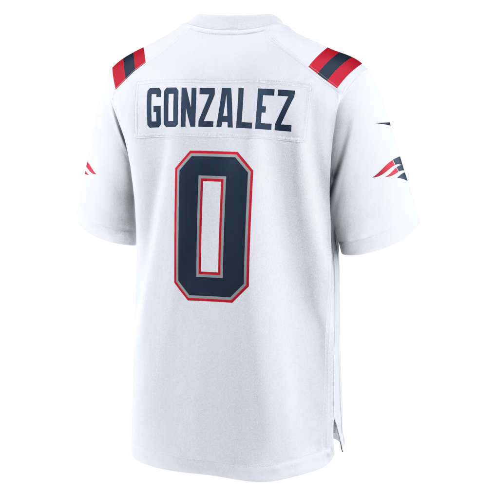 Kdoa NE.Patriots #0 Christian Gonzalez White Game Stitched Jerseys