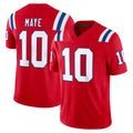 Kdoa NE.Patriots #10 Drake Maye Player Red Limited Vapor F.U.S.E. Home Game Stitched Jerseys