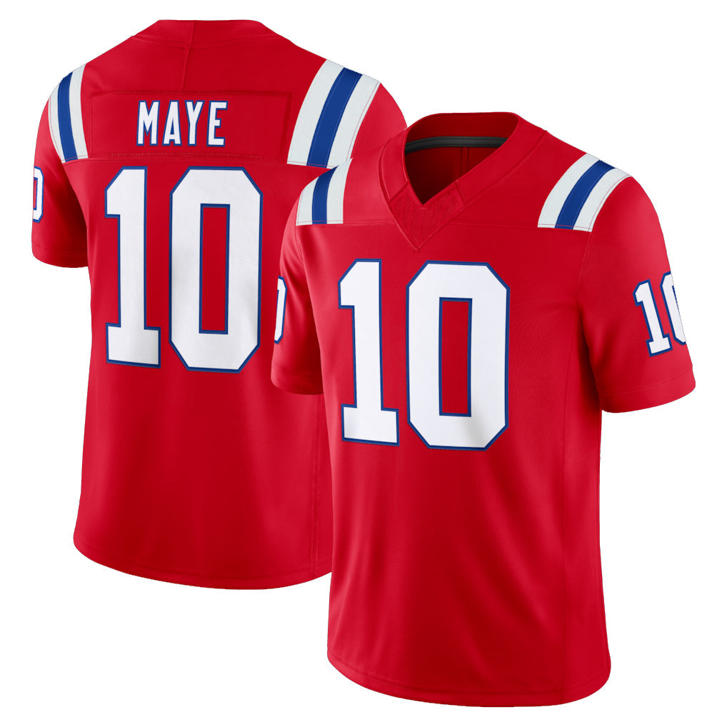 Kdoa NE.Patriots #10 Drake Maye Player Red Limited Vapor F.U.S.E. Home Game Stitched Jerseys