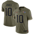 Kdoa NE.Patriots #10 Drake Maye Player Olive Salute To Service Stitched Jerseys