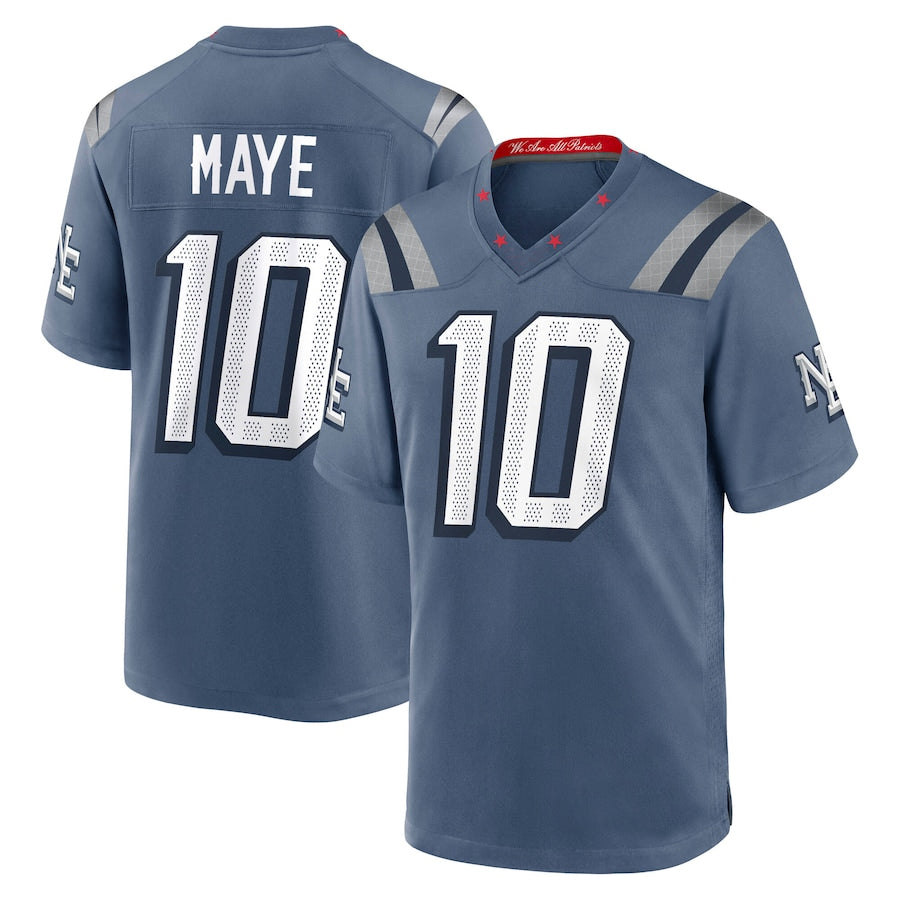 Kdoa NE.Patriots #10 Drake Maye Player Storm Blue Rivalries Collection Game Stitched Jerseys