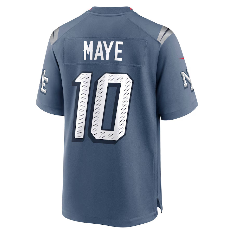 Kdoa NE.Patriots #10 Drake Maye Player Storm Blue Rivalries Collection Game Stitched Jersey