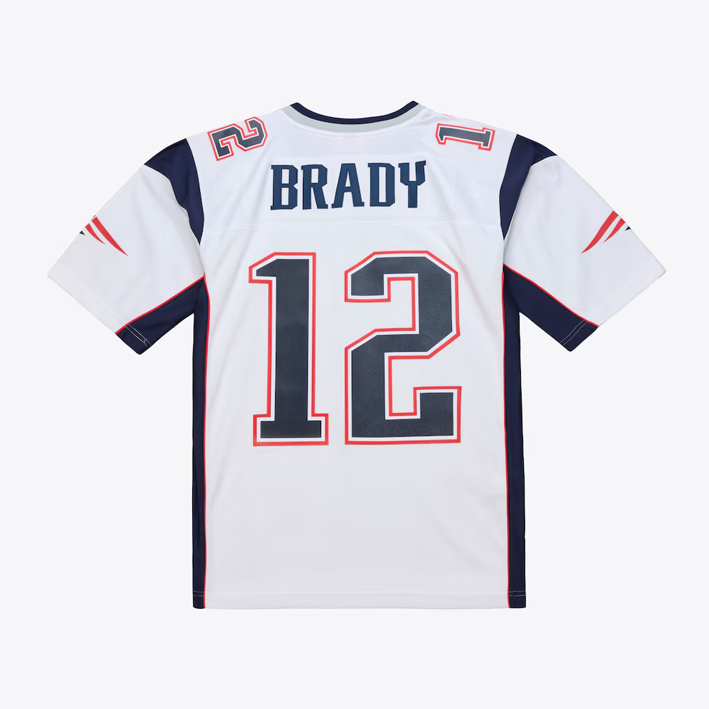 Kdoa NE.Patriots  #12 Tom Brady Mitchell & Ness White 2000 Legacy Replica Jersey Stitched Puhic Game Jerseys