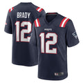 Kdoa NE.Patriots #12 Tom Brady Player Navy Game Replica Stitched Jerseys