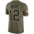 Kdoa NE.Patriots #12 Tom Brady Player Olive Salute To Service Limited Stitched Jerseys