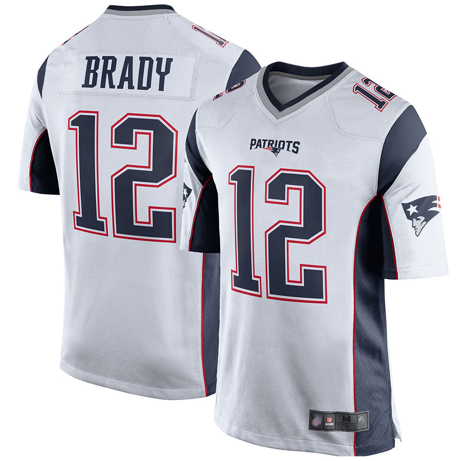 Kdoa NE.Patriots #12 Tom Brady Player White Home Game Stitched Jerseys