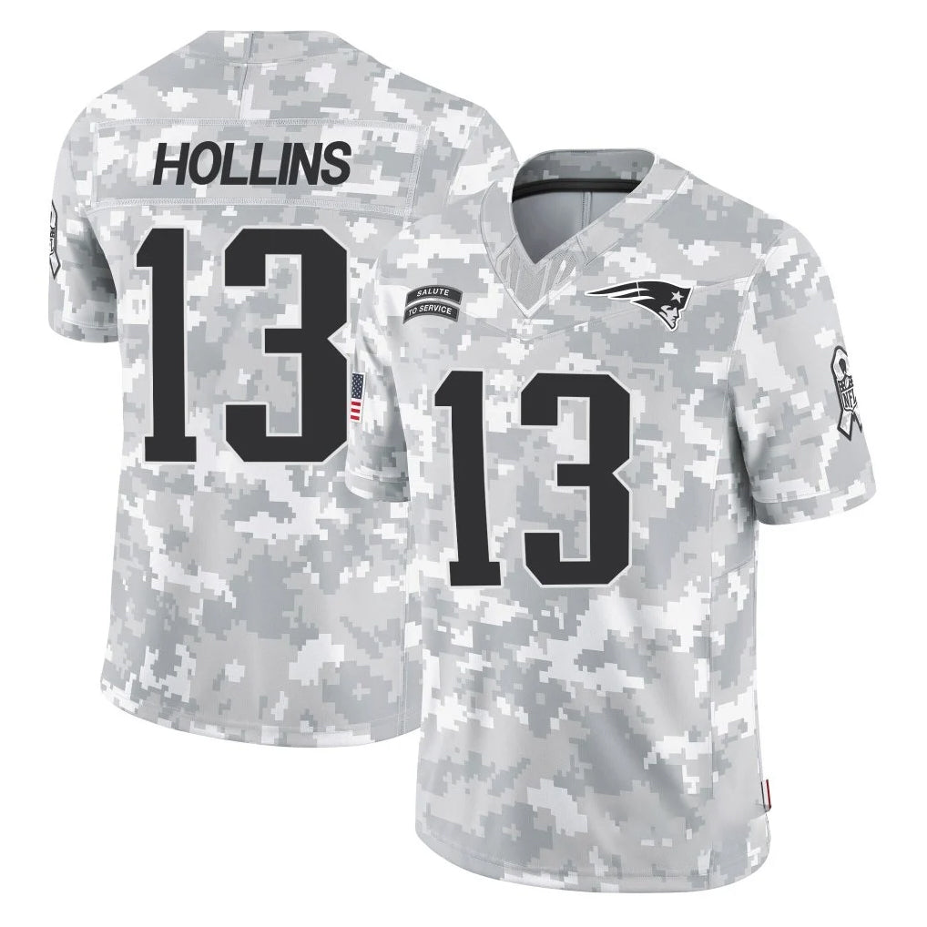 Kdoa NE.Patriots #13 Mack Hollins Player Arctic Camo Salute To Service Limited Game Stitched Jerseys
