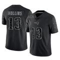 Kdoa NE.Patriots #13 Mack Hollins Player Black Reflective LImited Home Game Stitched Jerseys