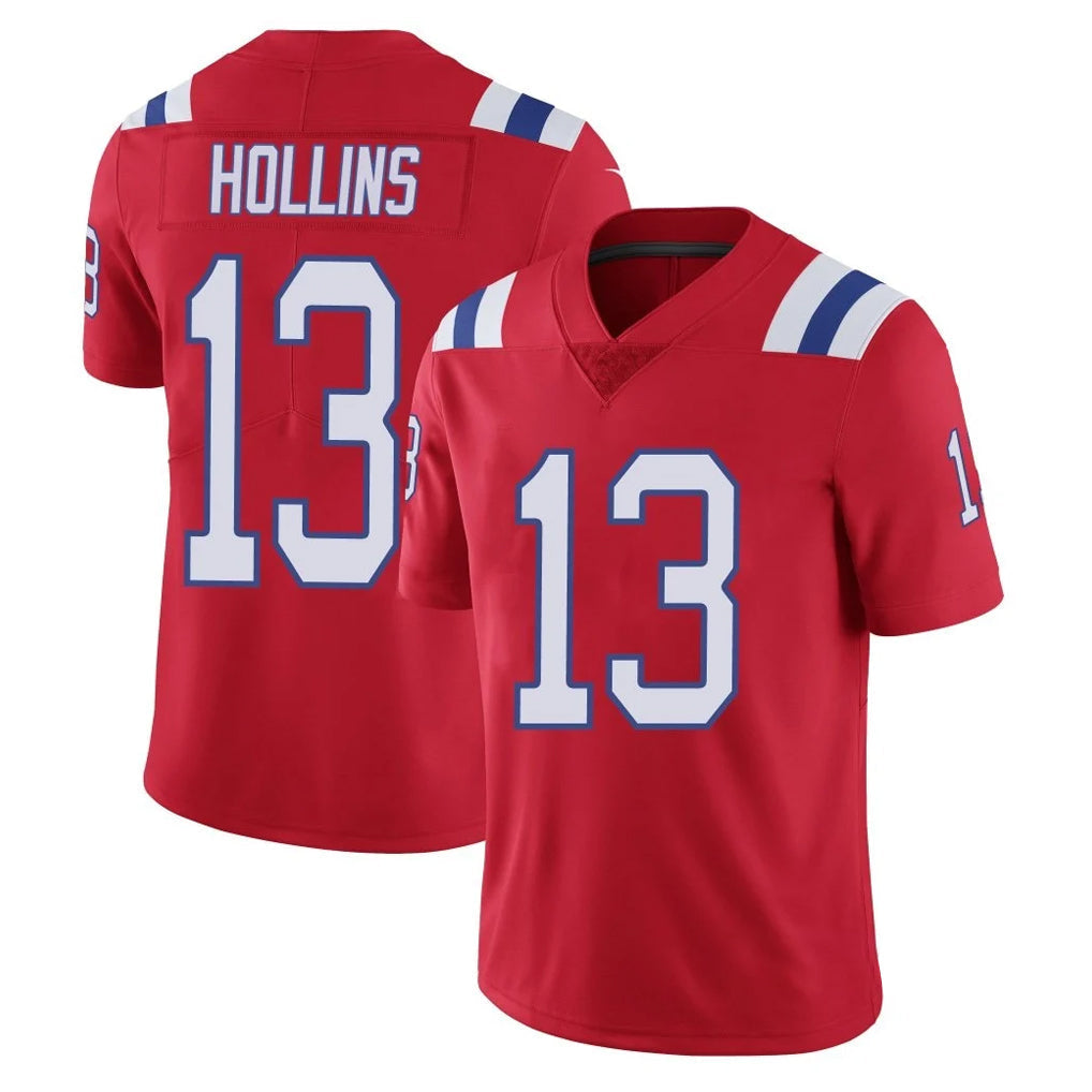 Kdoa NE.Patriots #13 Mack Hollins Player Red Limited Vapor F.U.S.E. Home Game Stitched Jerseys