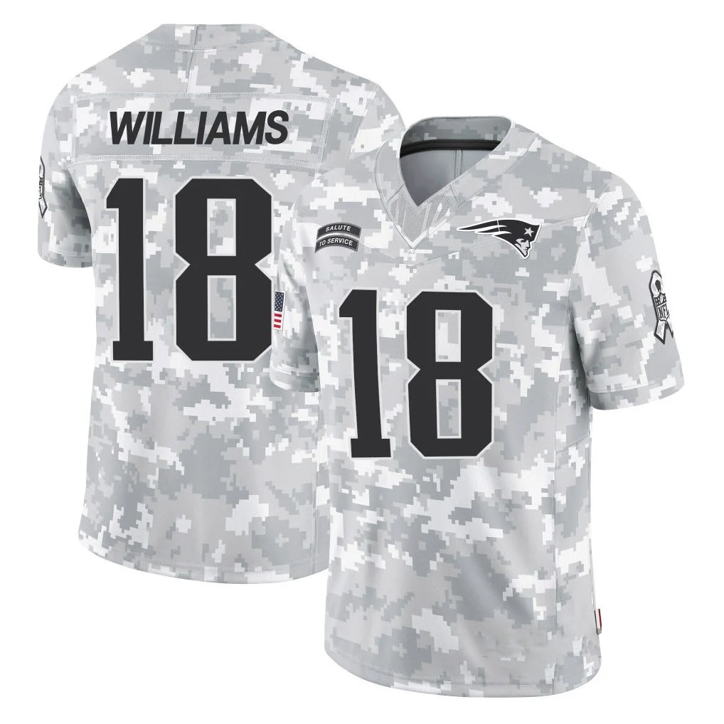 Kdoa NE.Patriots #18 Kyle Williams Player Arctic Camo Salute To Service Limited Game Stitched Jerseys