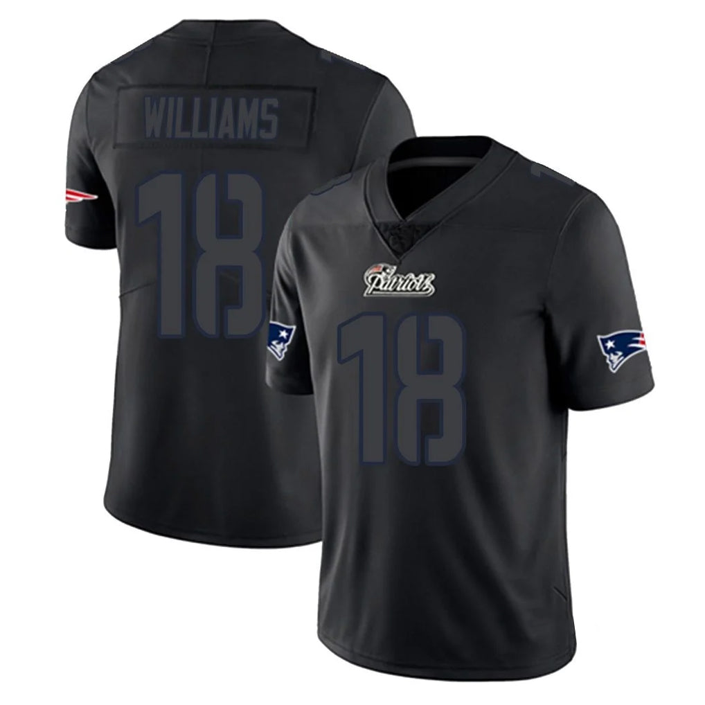 Kdoa NE.Patriots #18 Kyle Williams Player Black Impact LImited Home Game Stitched Jerseys