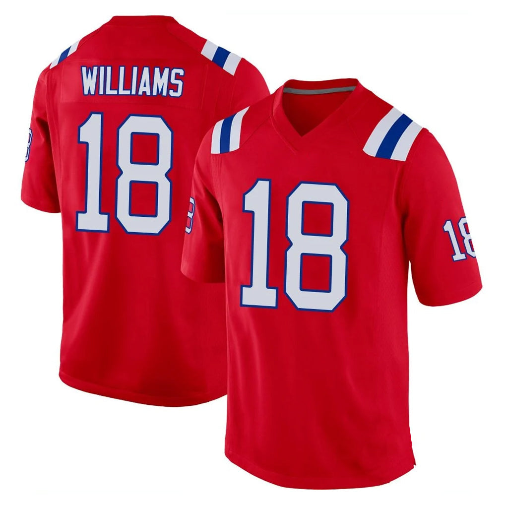 Kdoa NE.Patriots #18 Kyle Williams Player Red Home Game Stitched Jerseys