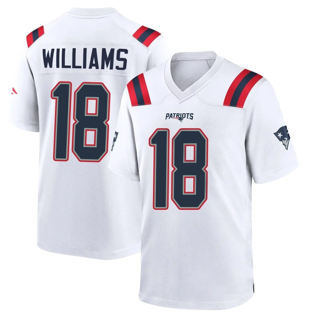 Kdoa NE.Patriots #18 Kyle Williams Player White Home Game Stitched Jerseys