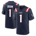 Kdoa NE.Patriots #1 A.J. Brown Player Navy Home Game Stitched Jerseys
