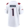 Kdoa NE.Patriots #1 A.J. Brown Player White Home Game Stitched Jerseys