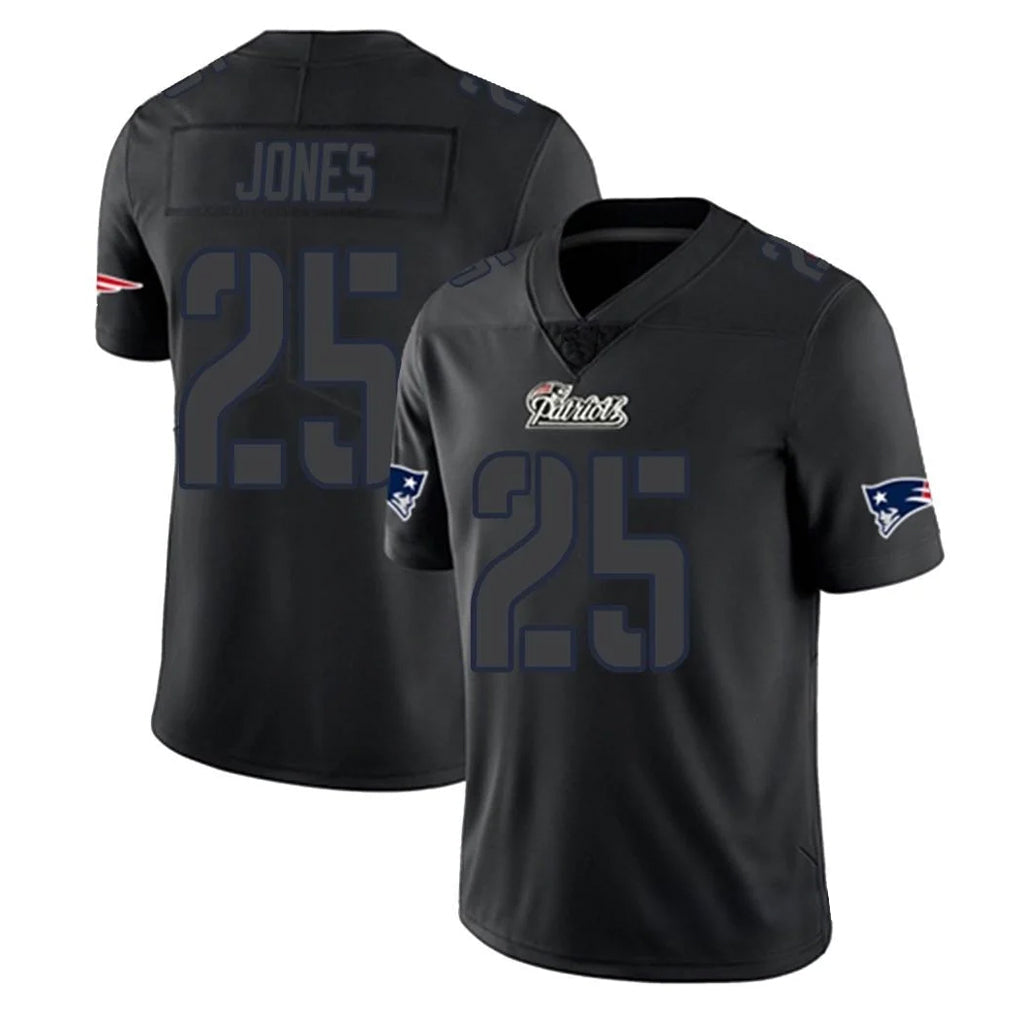 Kdoa NE.Patriots #25 Marcus Jones Player Black Impact LImited Home Game Stitched Jerseys